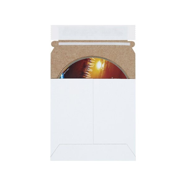 Bsc Preferred 5 1/8 x 5 1/8'' White Self-Seal Stayflats Plus Mailers, 200PK BUY00025693 - main